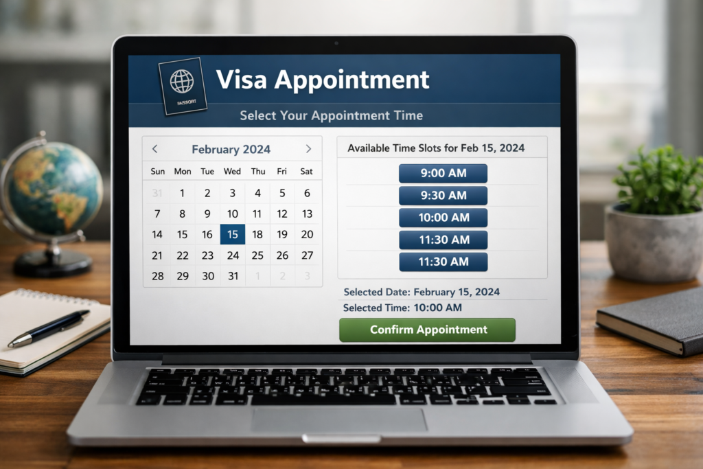 Schengen visa appointment UK booking