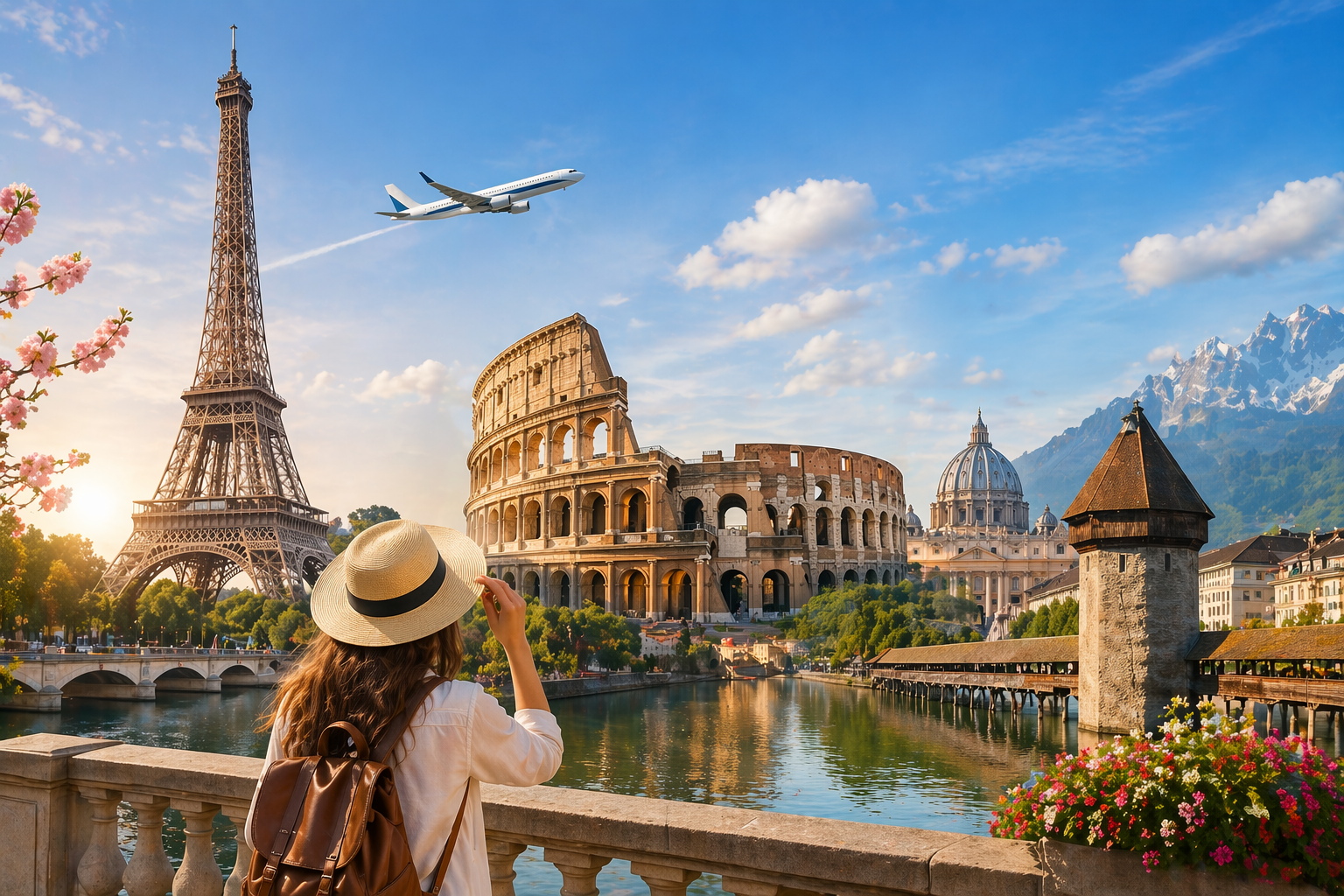 Europe tour packages covering multiple destinations including Paris, Rome, and Lucerne with personalised travel planning from the UK